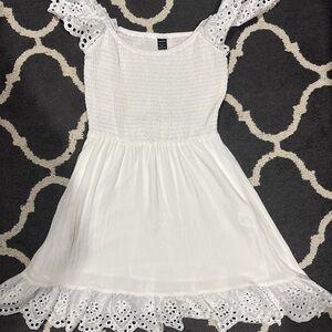 SHEIN White Eyelet Lace Dress